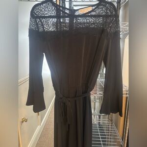 Michael Kors Black Long Bell Sleeve Dress